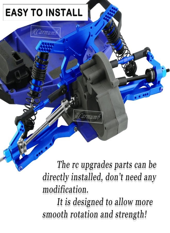 Rcarmumb RC Upgrades Part for 1/10 Rustler Stampede 2wd (VXL),Alloy Steering Blocks Caster Blocks C-Hubs Stub Axle Carriers,Suspension Arm,Shock Tower,Turnbuckles Link,Steering Bellcranks,Navy Blue - Image 5
